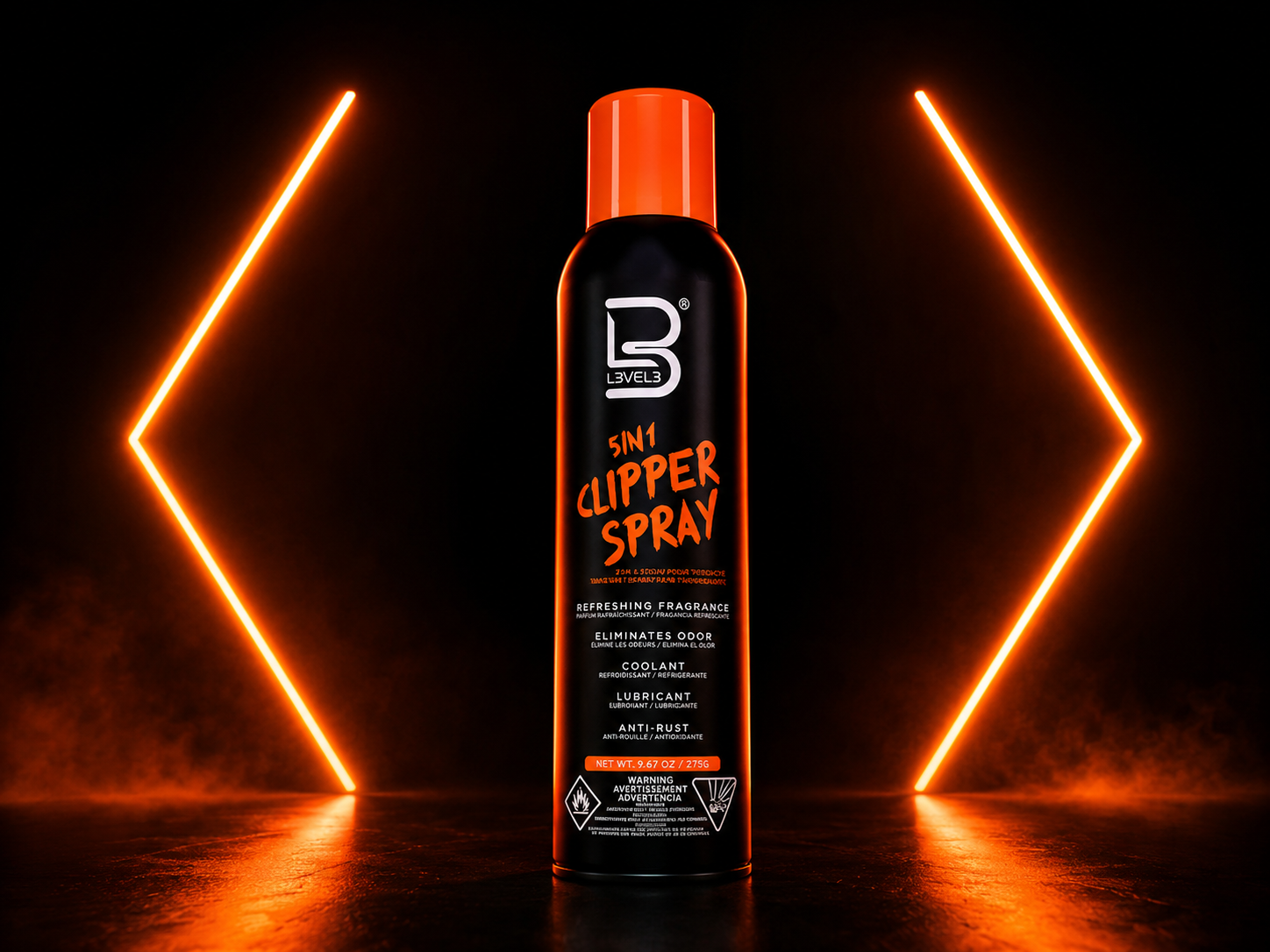 L3VEL3 5 in 1 Clipper Spray 288gr: Limpieza, lubricación y protección profesional para tus máquinas de barbería