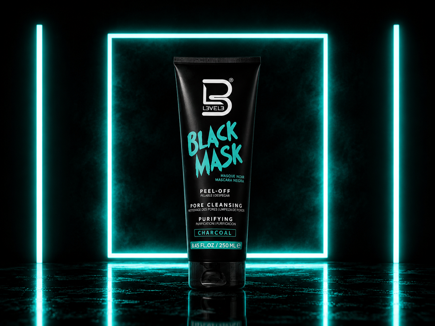 L3VEL3 Black Mask 250ml: Limpieza profunda con carbón activado para una piel libre de impurezas