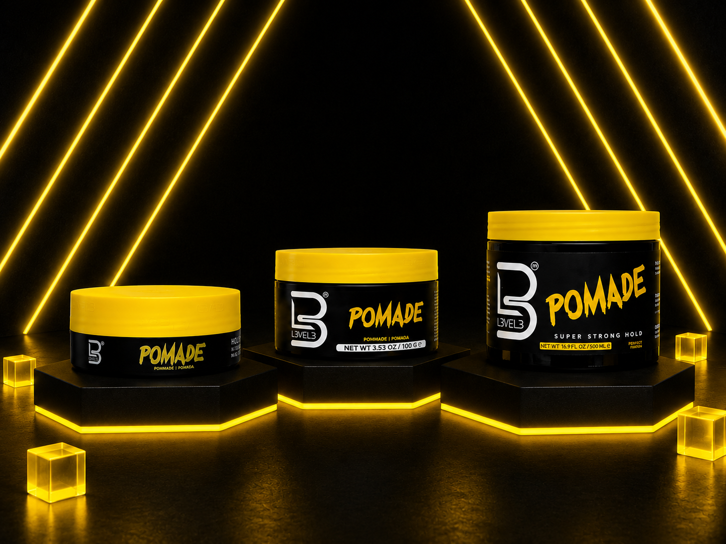 L3VEL3 Pomade: Fijación fuerte, brillo intenso y elegancia clásica para un peinado impecable