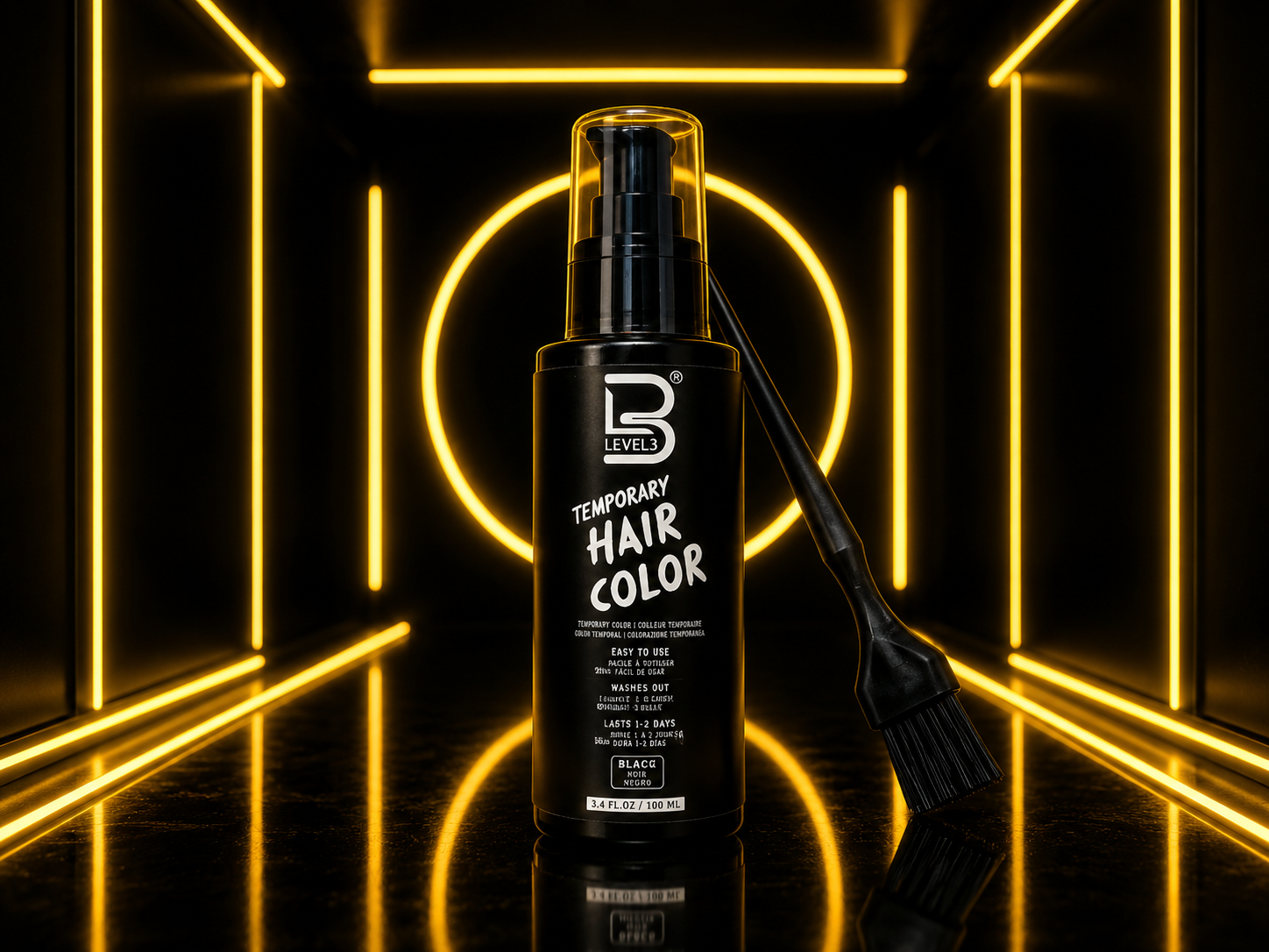 L3VEL3 Temporary Beard Color Black: Cubre canas, define tu barba y consigue un look impecable al instante