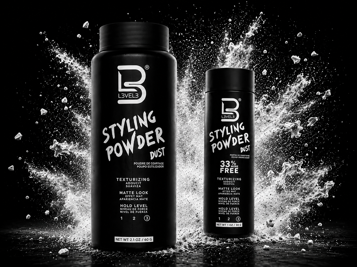 L3VEL3 Hair Styling Powder: Volumen instantáneo, textura profesional y acabado mate natural