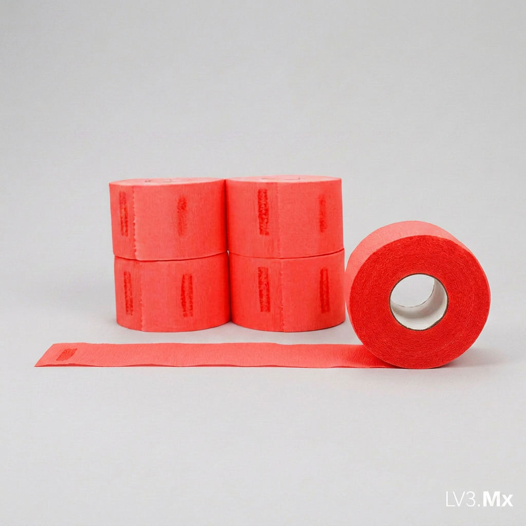 L3VEL3 5 ROLLS (100EACH) NECK PAPER RED