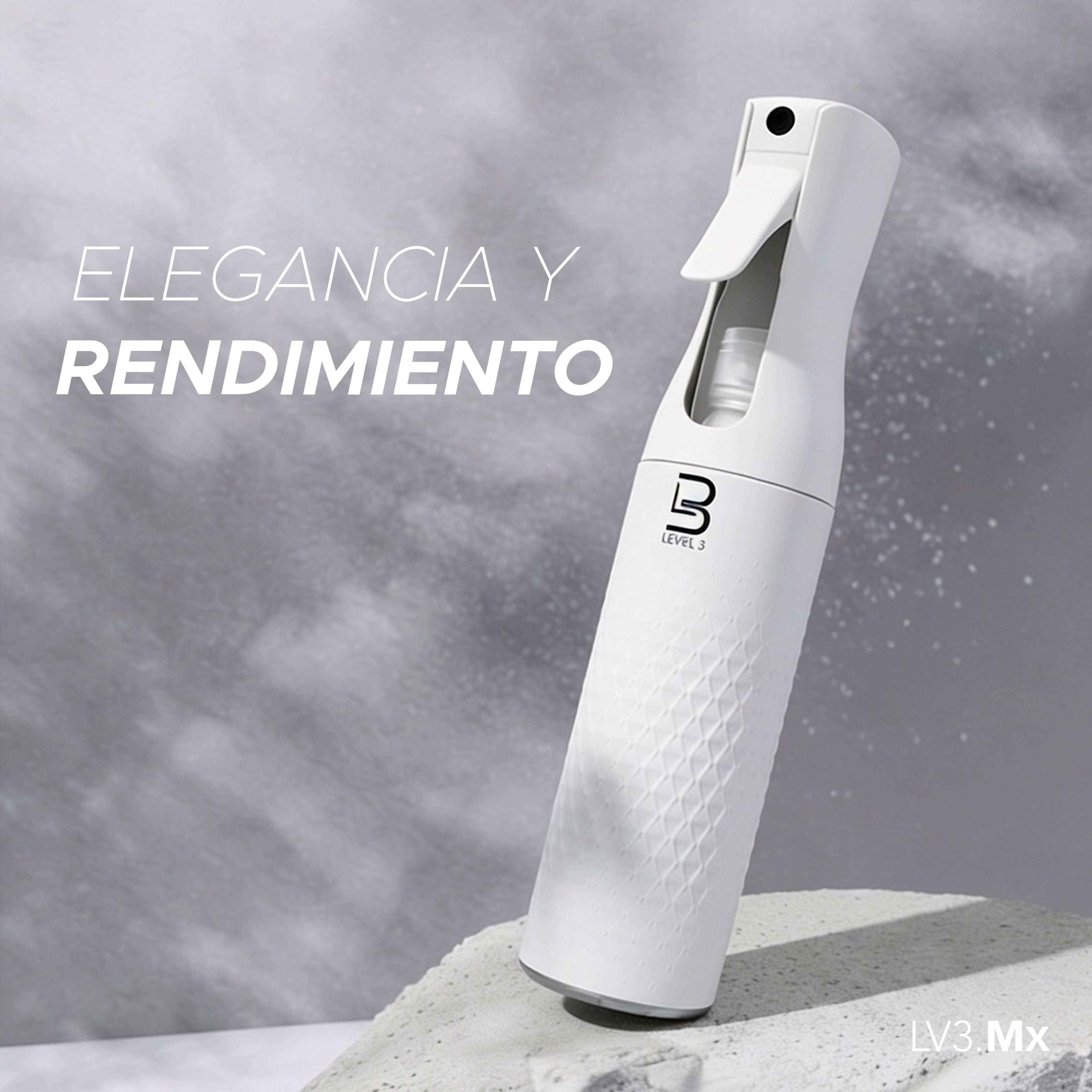 L3VEL3 BEVELED SPRAY BOTTLE WHITE
