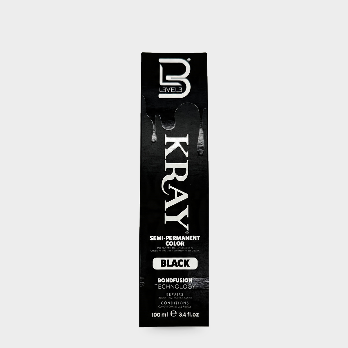 L3VEL3 Black Semi Permanent Color Tube 100 ml — Portada