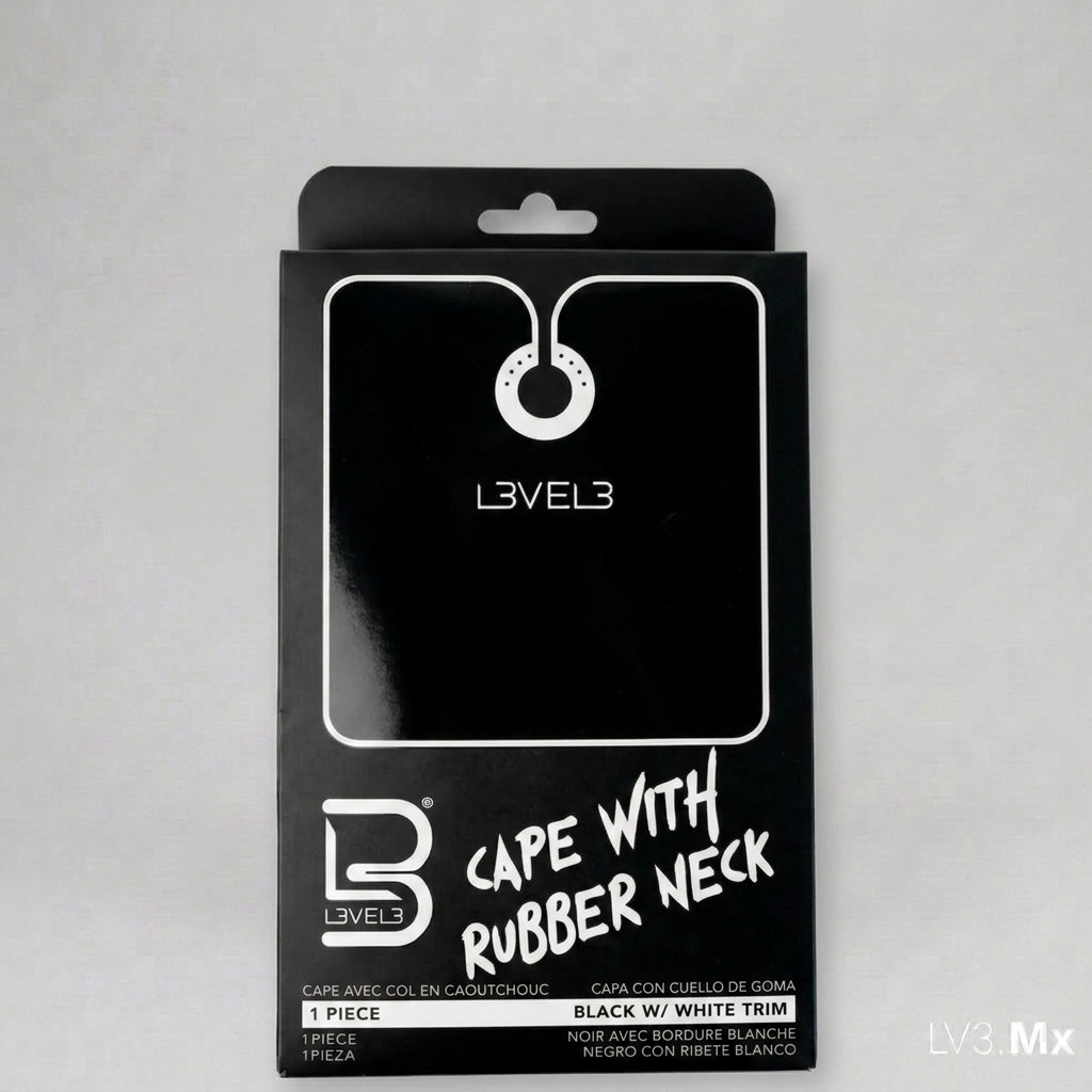 L3VEL3 CAPE WITH RUBBER NECK (BLACK W/WHITE TRIM)