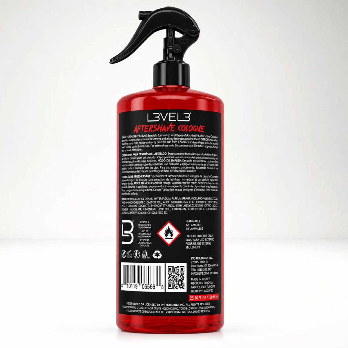 L3VEL3 Aftershave Cologne Flame 750 ml