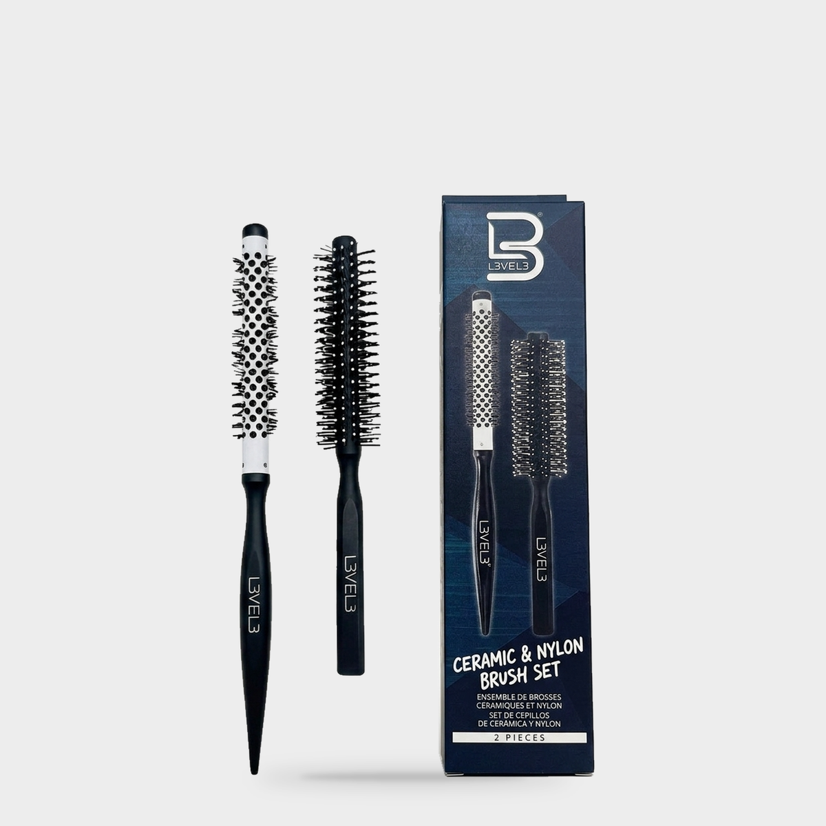L3VEL3 2 pc Round Brush Set — Empaque