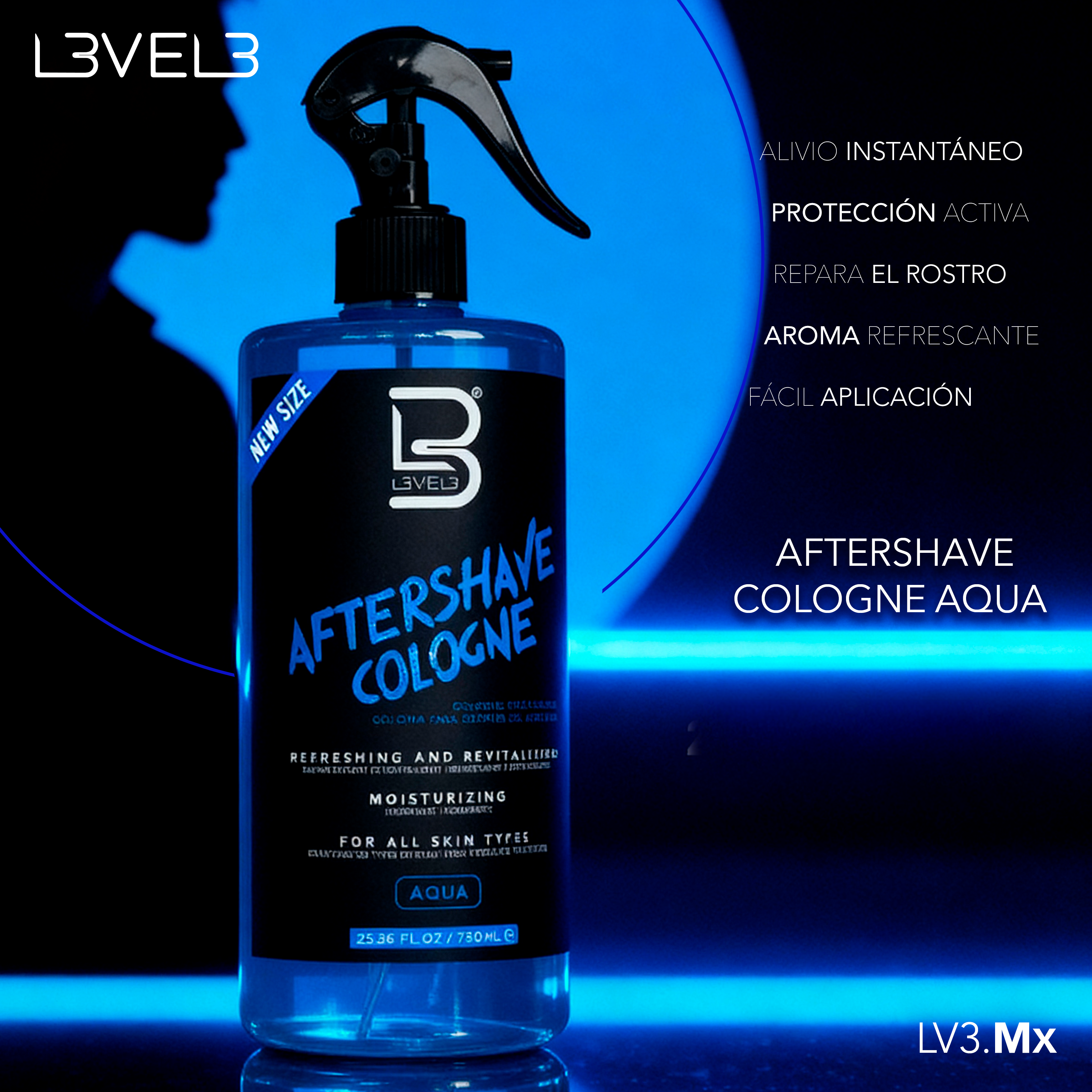 L3VEL3 Aftershave Cologne Aqua 750ml