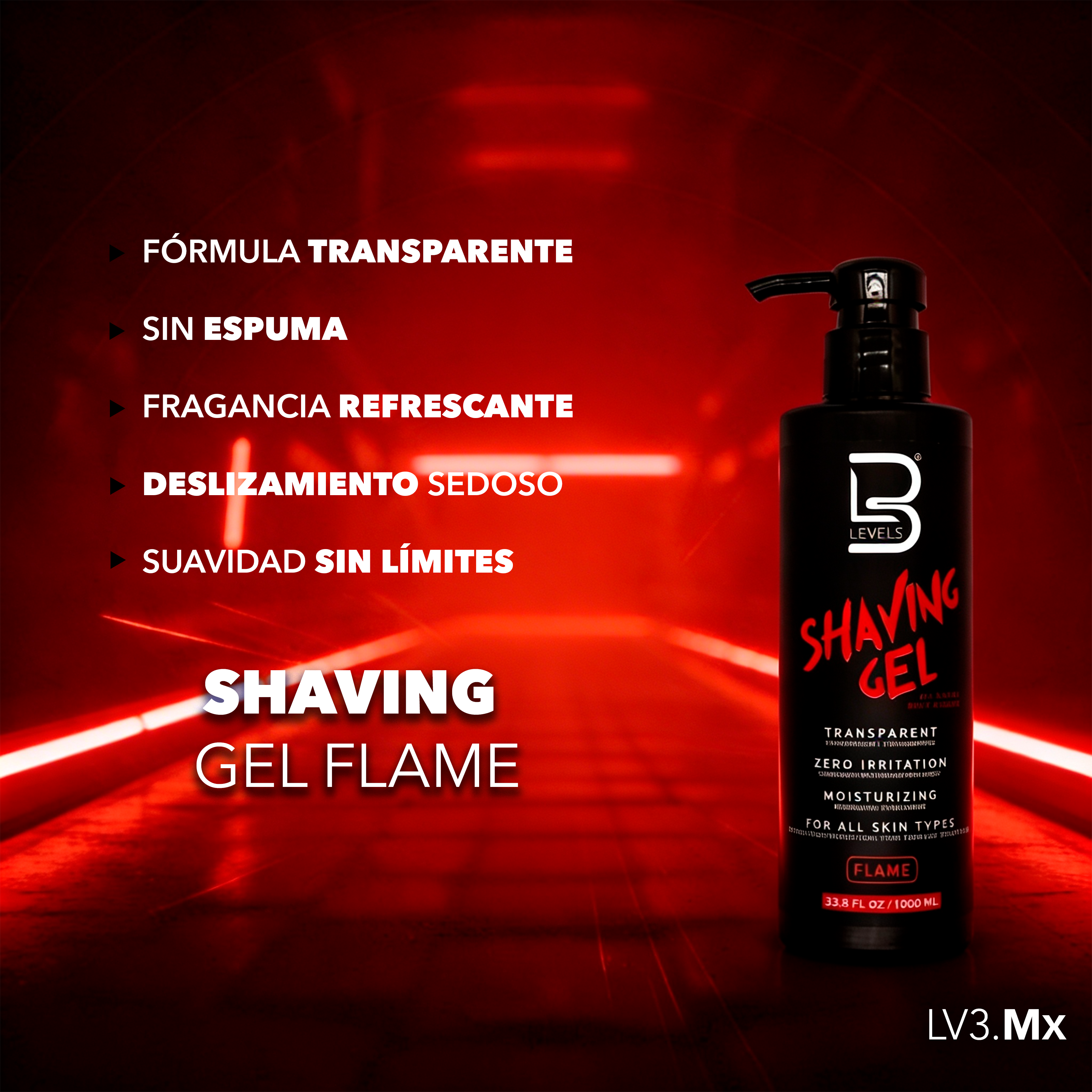 L3VEL3 Shaving Gel Flame 1000 ml