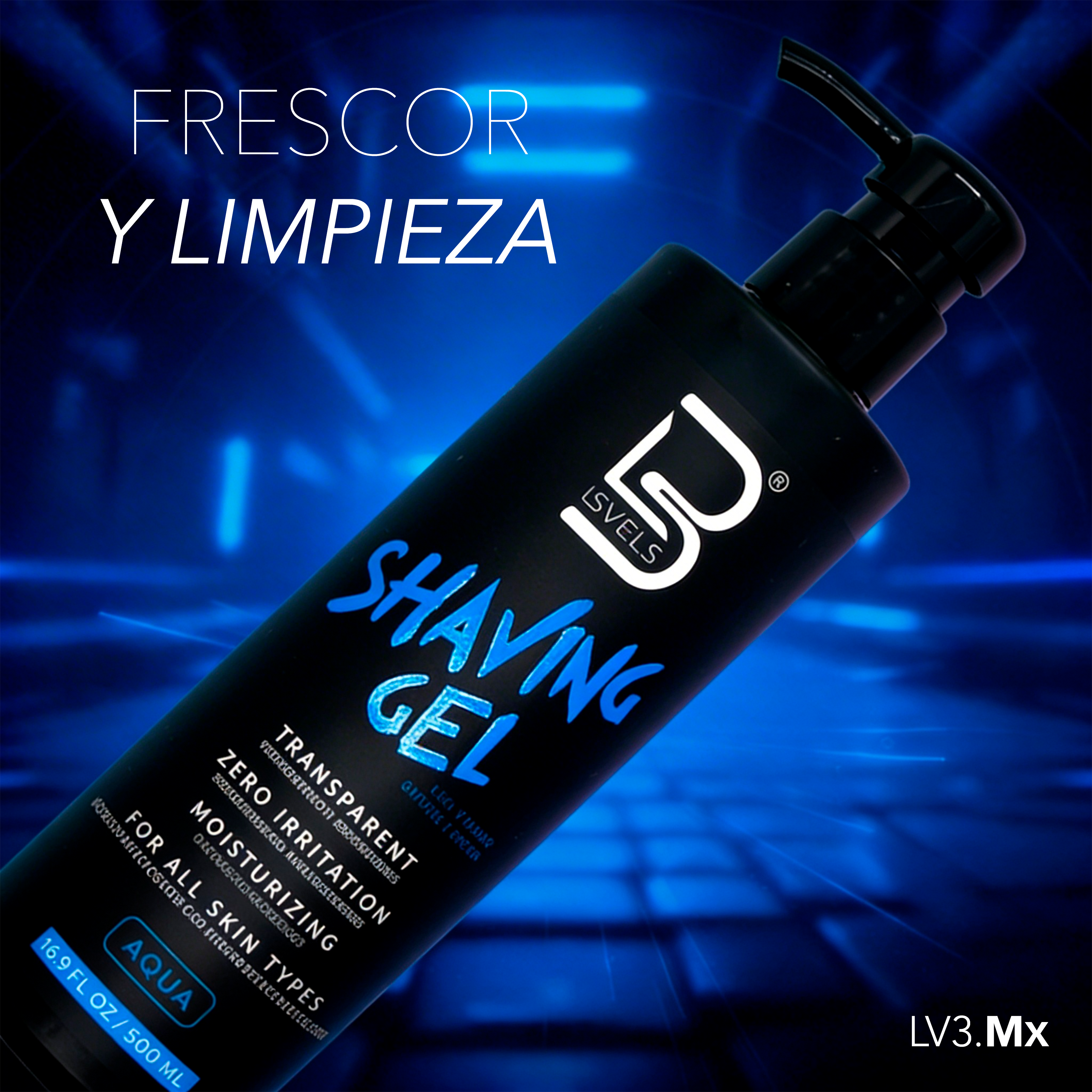 L3VEL3 Shaving Gel Aqua 500 ml