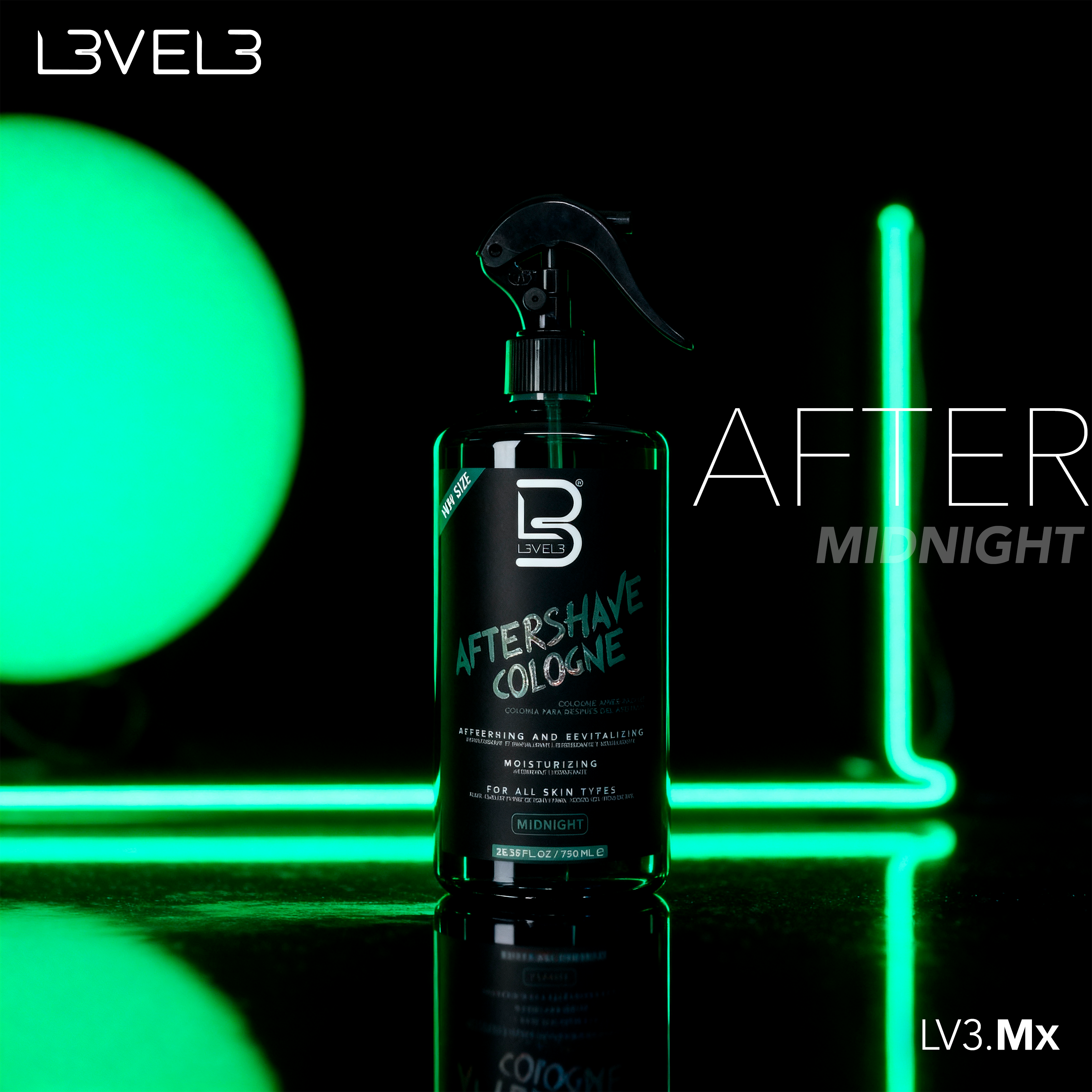 L3VEL3 Aftershave Cologne Midnight 750ml