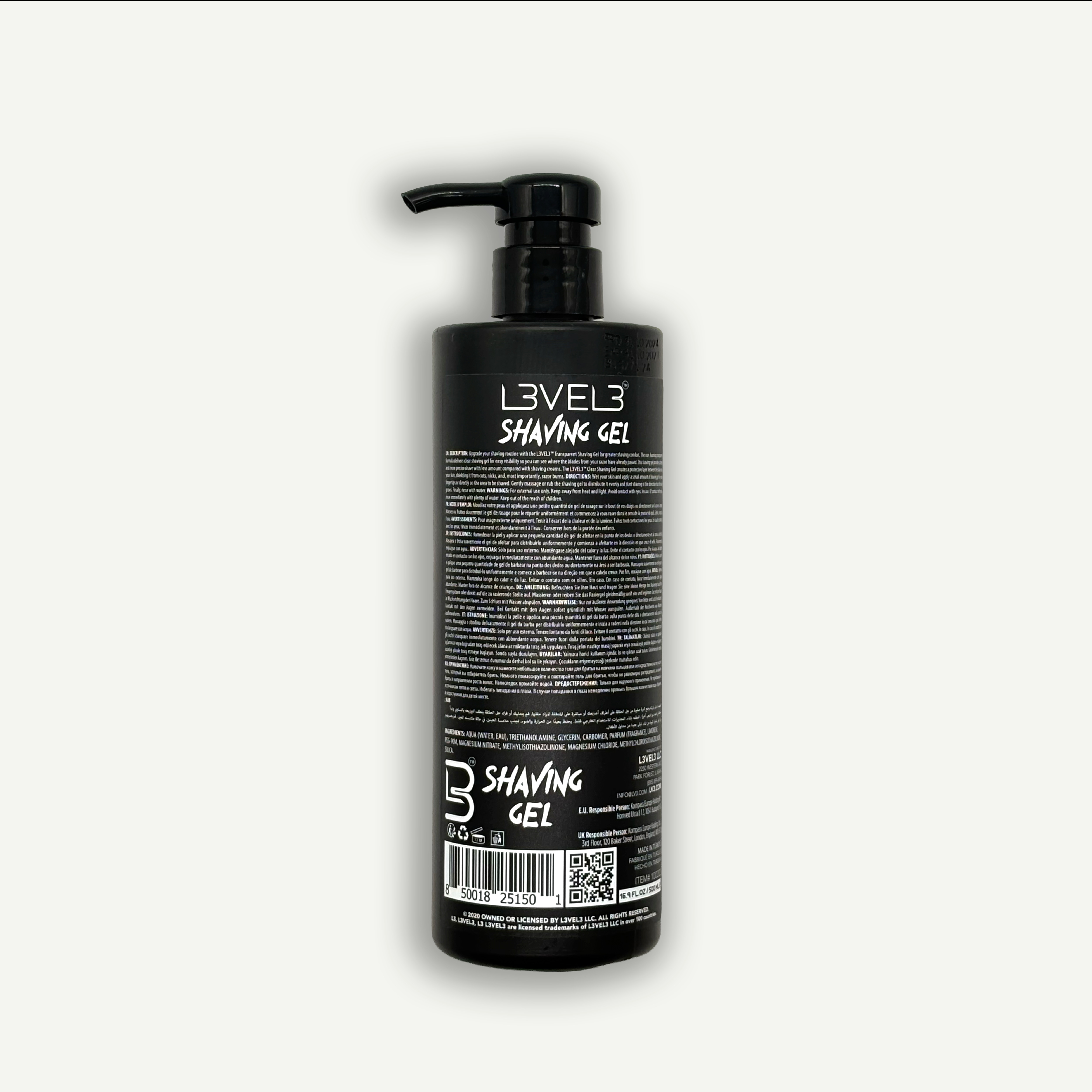 L3VEL3 Shaving Gel Ice 500 ml