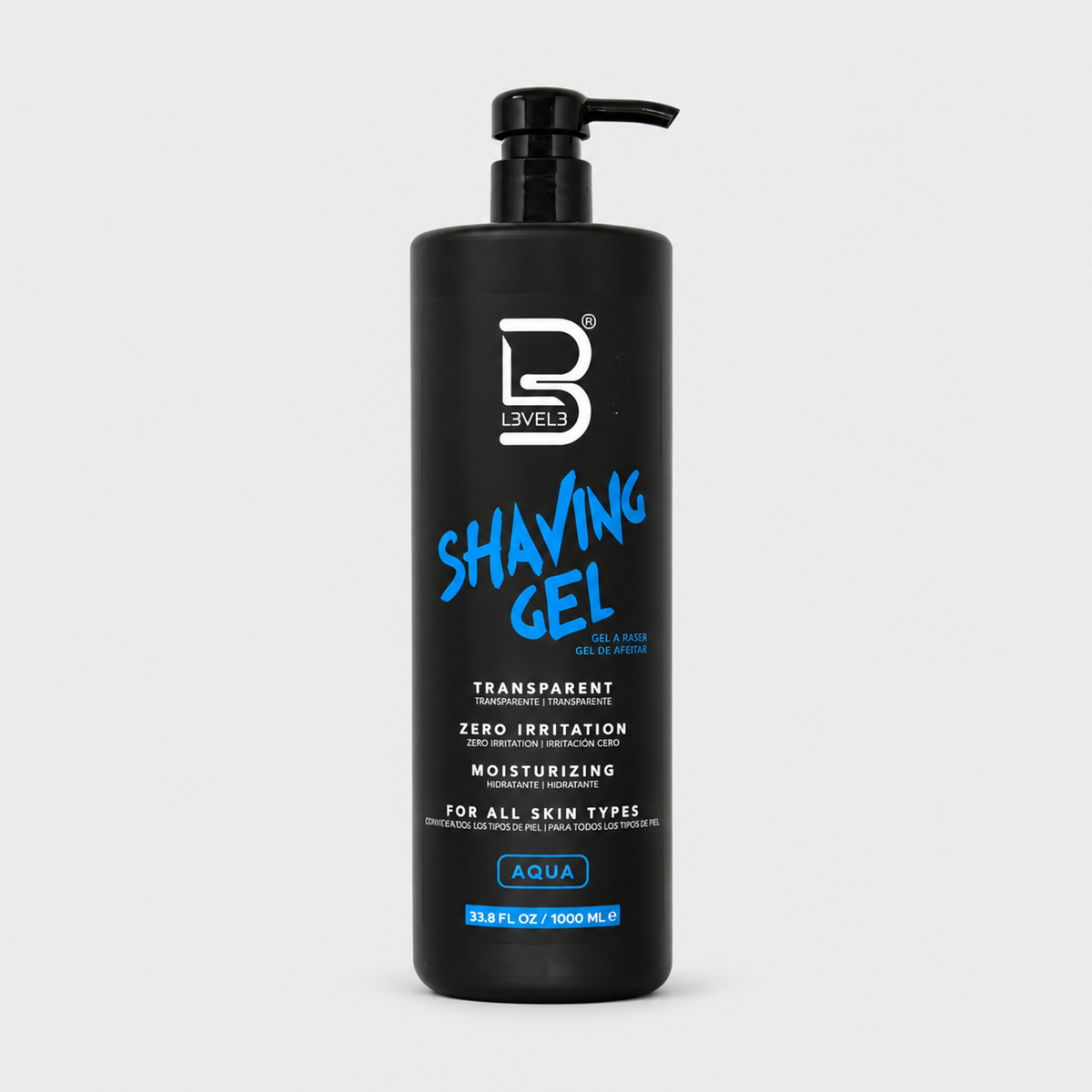 L3VEL3 Shaving Gel Aqua 1000 ml — gel de afeitado