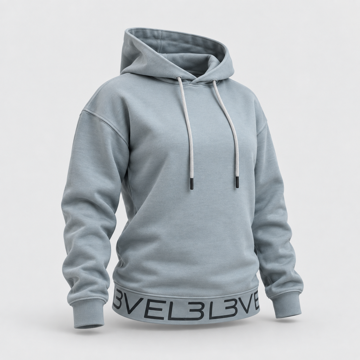 L3VEL3 Premium Hoodie Gris — Segunda vista del producto