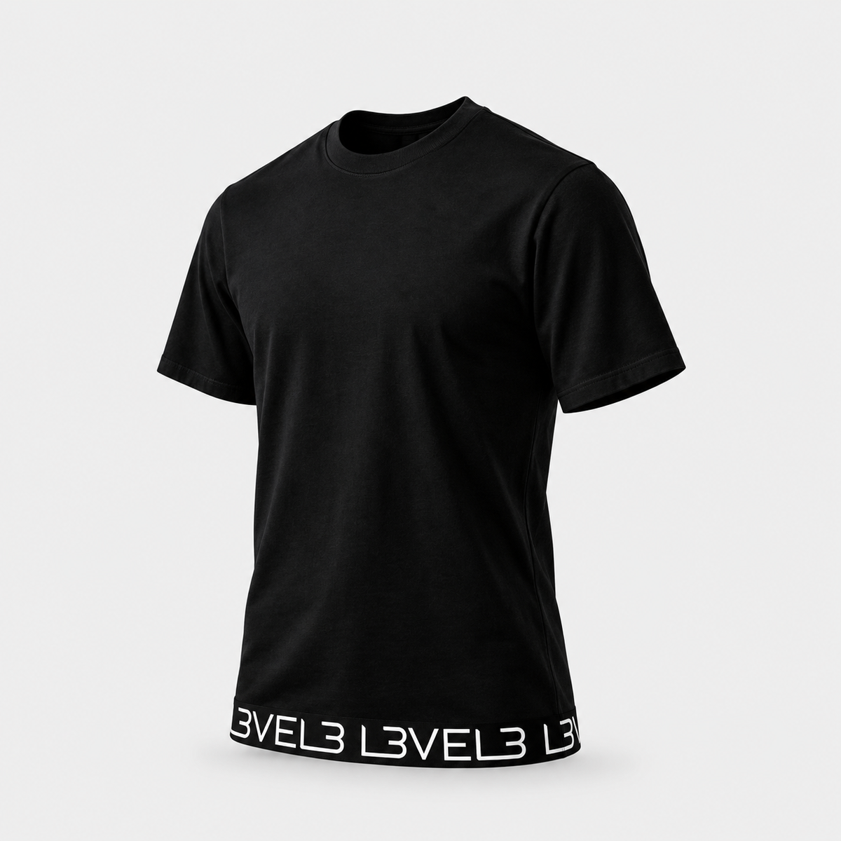 L3VEL3 Premium Logo Strip Tee - Negro — Segunda vista del producto