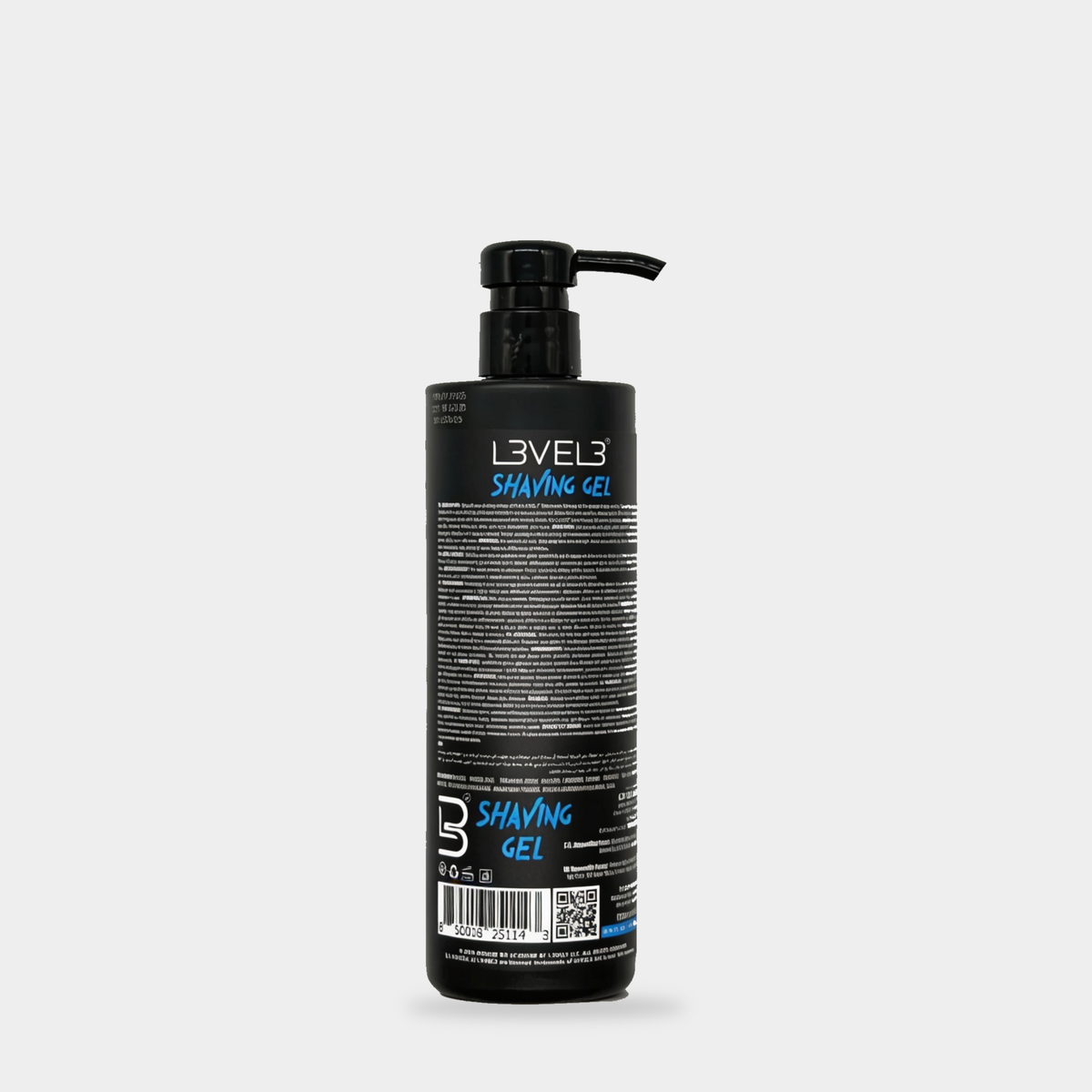 L3VEL3 Shaving Gel Aqua 500 ml — vista posterior