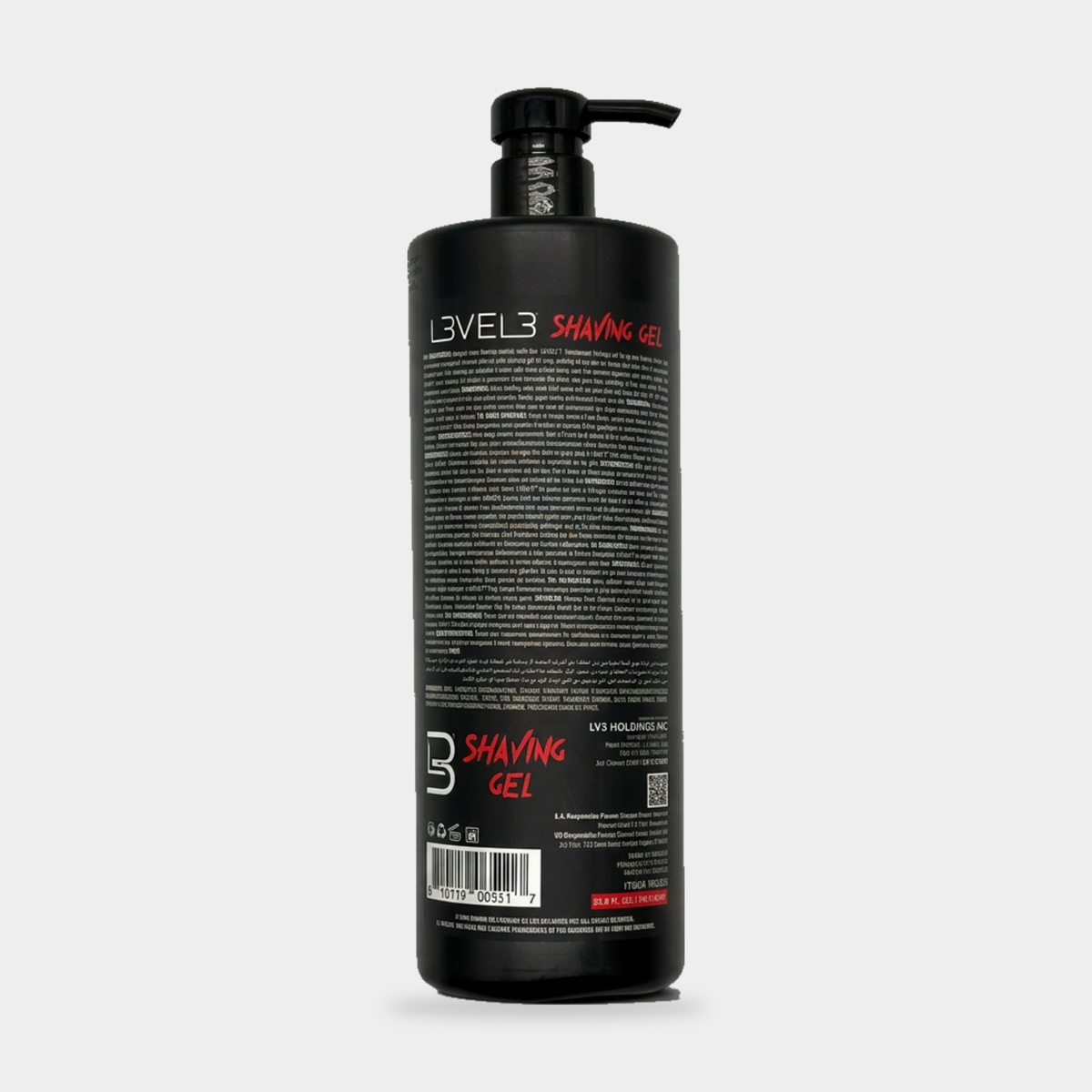 L3VEL3 Shaving Gel Flame 1000 ml — vista posterior