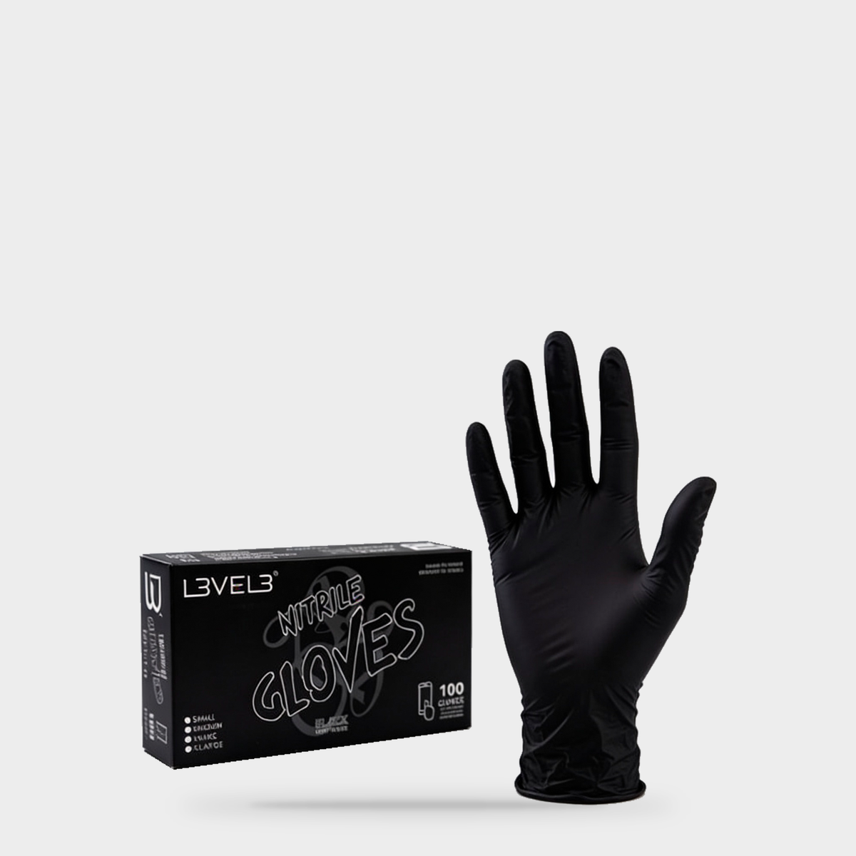 L3VEL3 Nitrile Gloves Black 100 ct — Portada