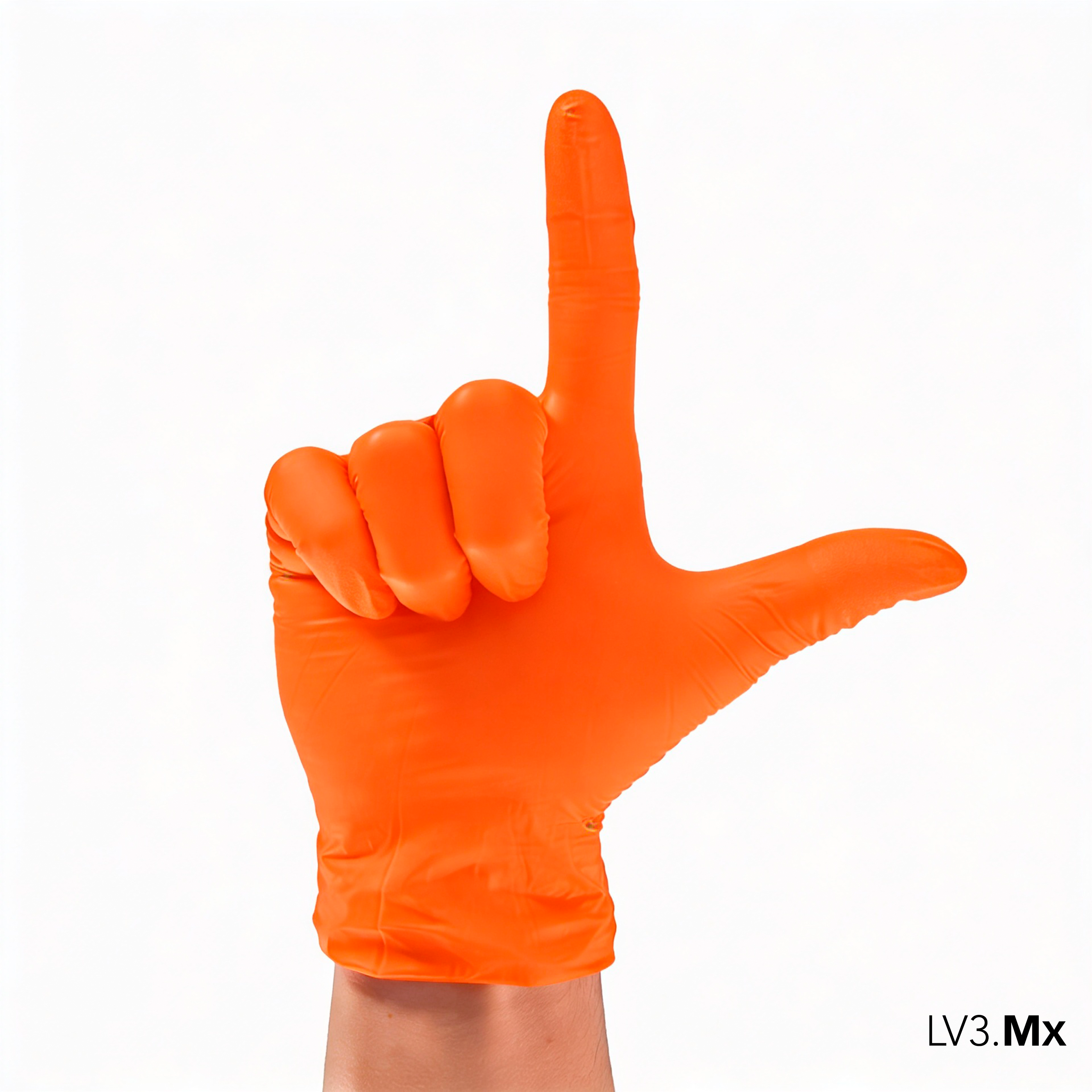 L3VEL3 NITRILE GLOVES ORANGE 100CT