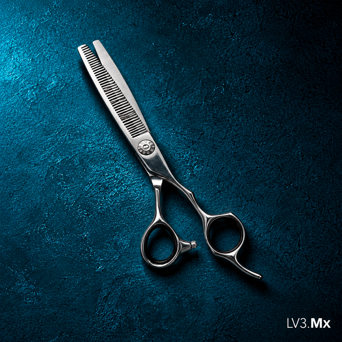 L3VEL3 6.5 THINNING SHEARS 440C — Diseño azul