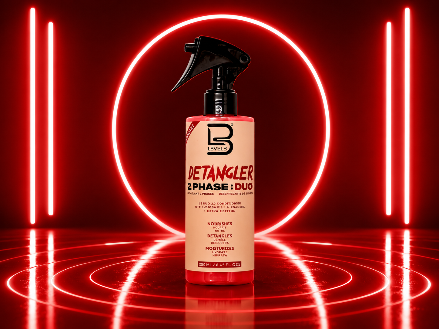 L3VEL3 2 Phase Detangler Spray / Leave-In Conditioner 250 ml: Desenreda, hidrata y protege tu cabello en un solo paso