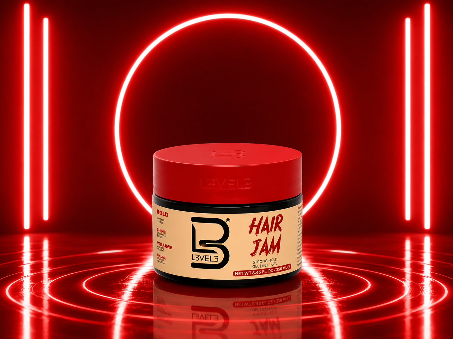 L3VEL3 Hair Jam 250 ml: Fijación potente, brillo clásico y precisión para un peinado impecable