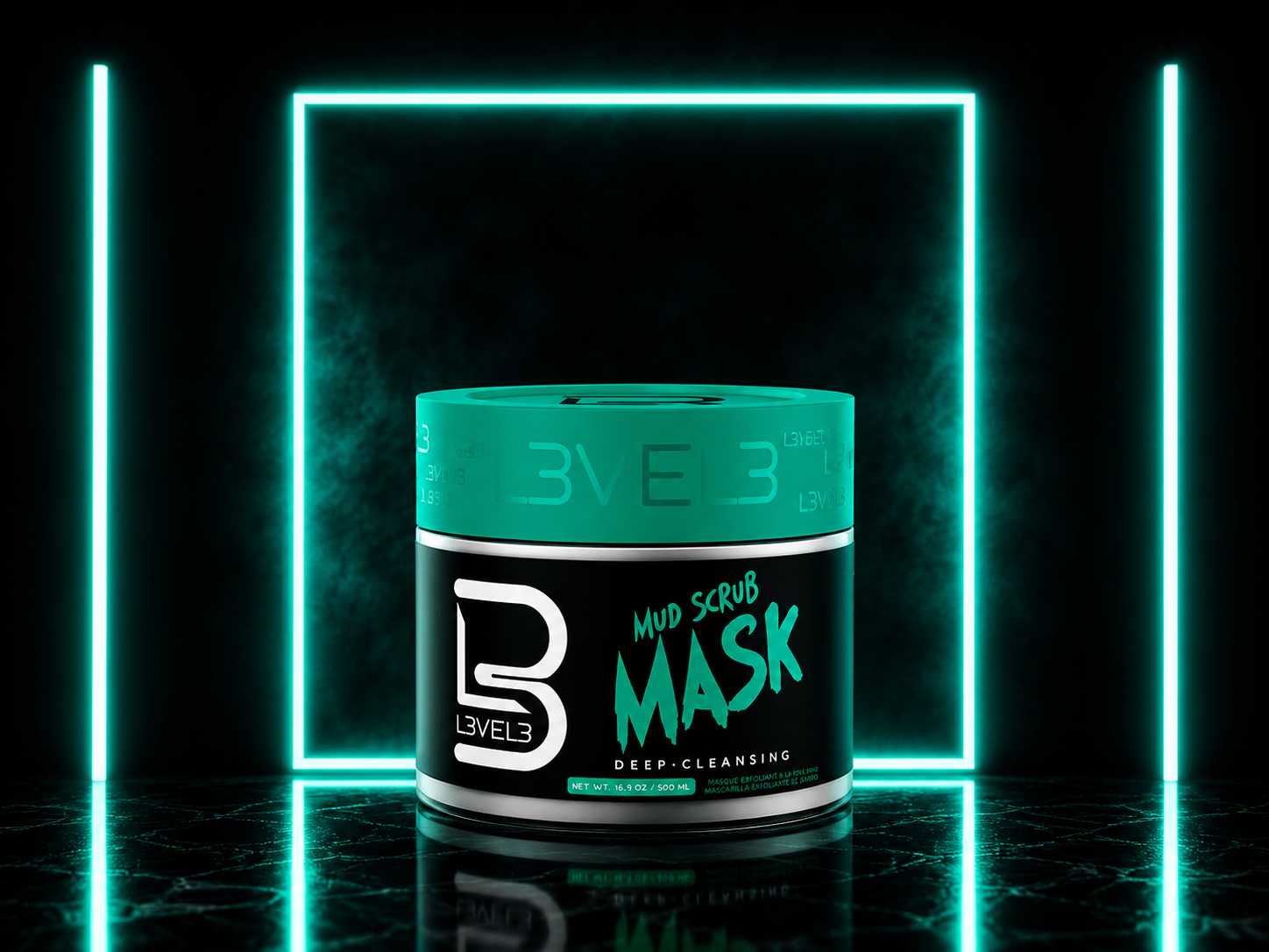 L3VEL3 Mud Scrub Mask 500ml: Limpieza profunda, exfoliación y renovación para una piel saludable