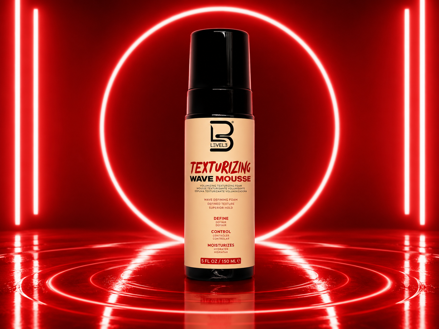 L3VEL3 Texturizing Wave Mousse 150 ml: Volumen, textura y ondas naturales con movimiento duradero
