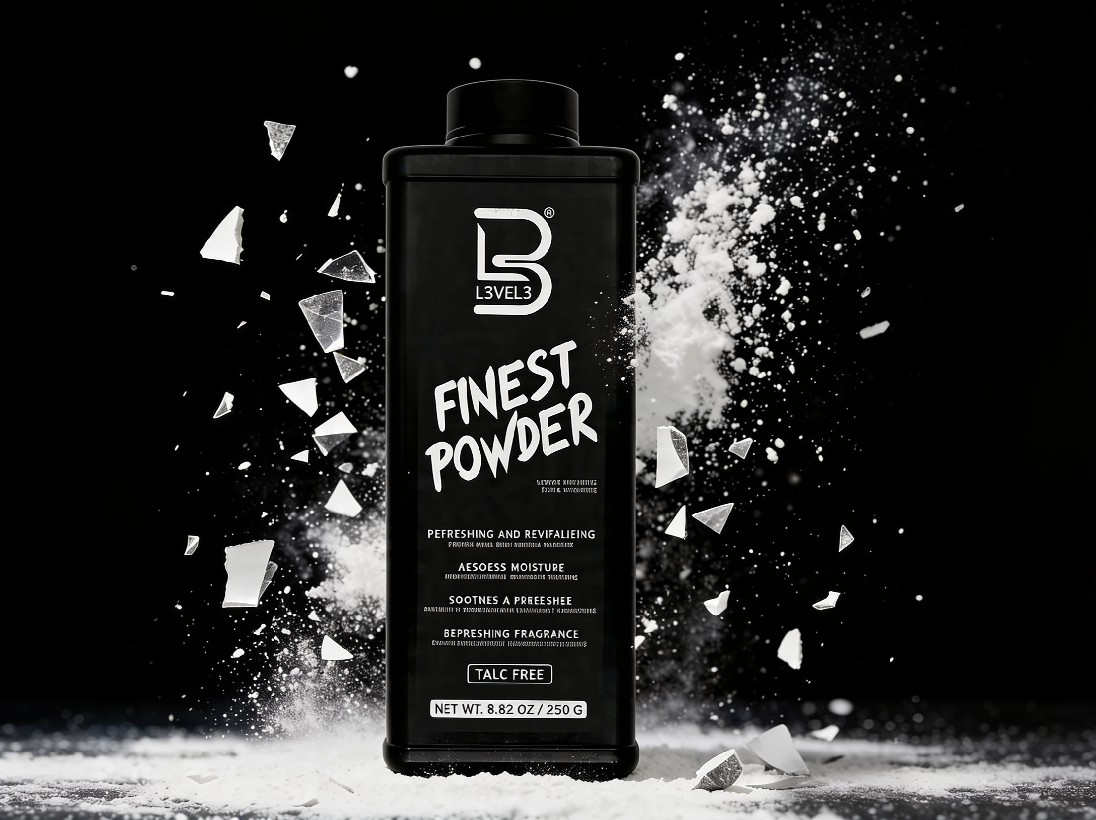 L3VEL3 Talc Free Finest Powder 250g: El toque final perfecto después de cada corte de cabello