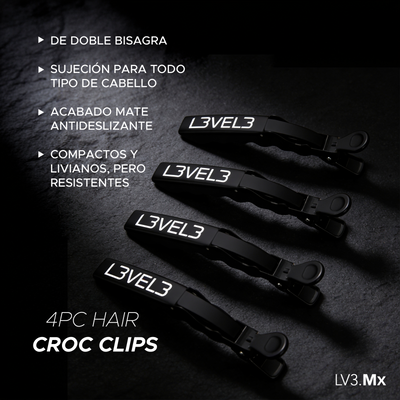 L3VEL3 4PC HAIR CROC CLIPS