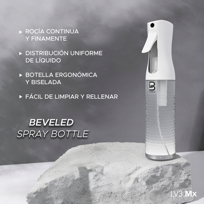 L3VEL3 BEVELED SPRAY BOTTLE WHITE/CLEAR