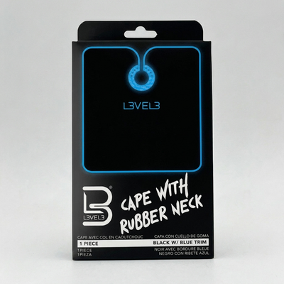 L3VEL3 CAPE WITH RUBBER NECK (BLACK W/BLUE TRIM)