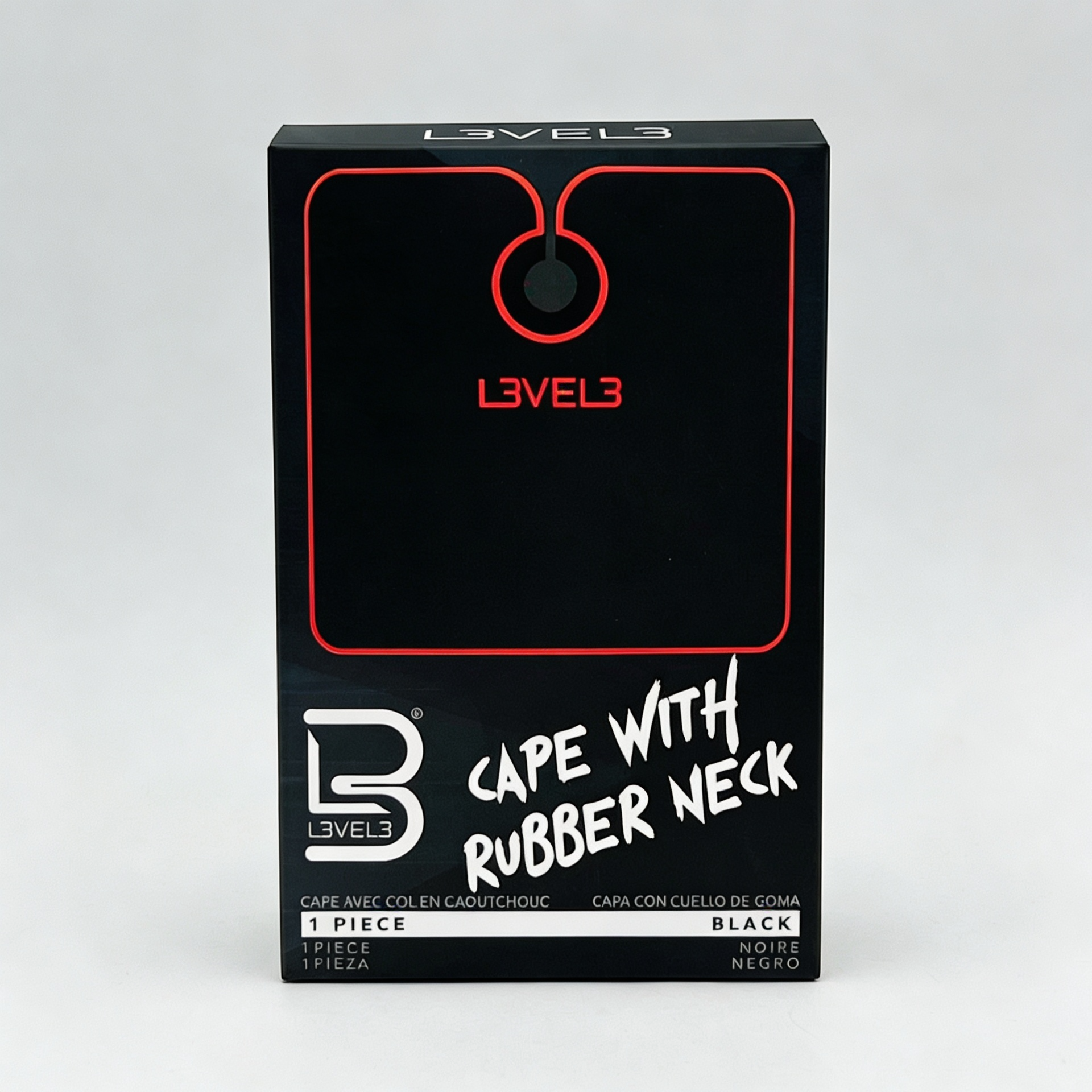 L3VEL3 CAPE WITH RUBBER NECK (BLACK W/RED TRIM)