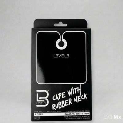 L3VEL3 CAPE WITH RUBBER NECK (BLACK W/WHITE TRIM)