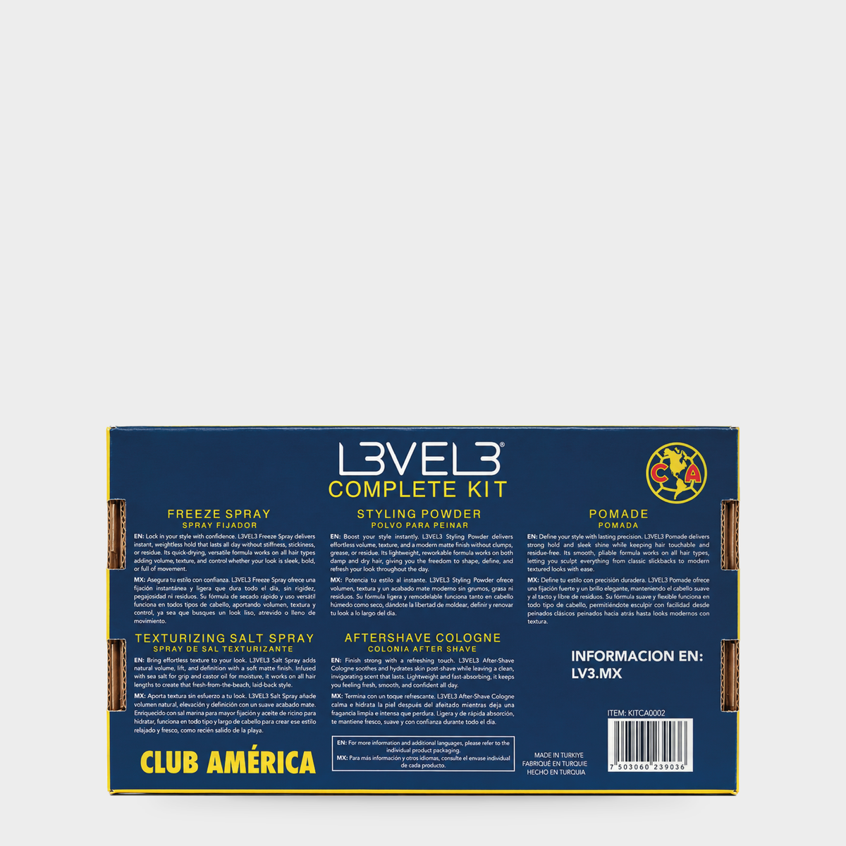 L3VEL3 CA Complete Kit Azul — Reverso