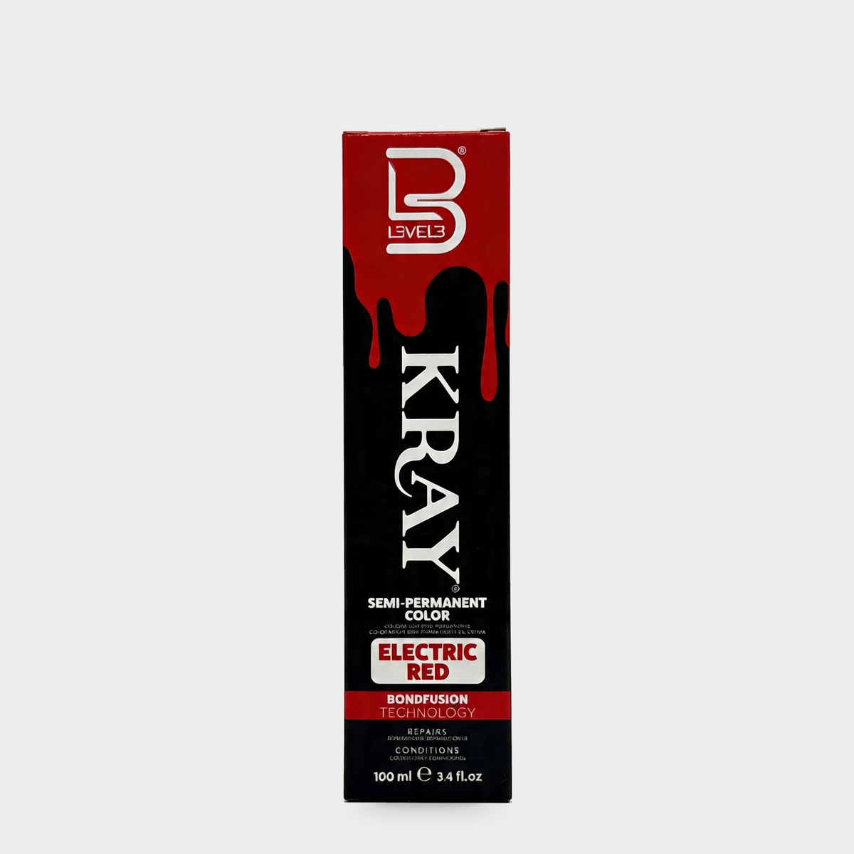 L3VEL3 Electric Red Semi Permanent Color Tube 100 ml — Portada