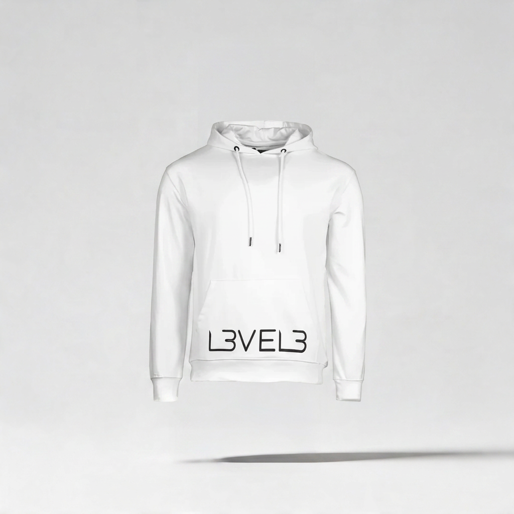 L3VEL3 ESSENTIAL HOODIE - BLANCO