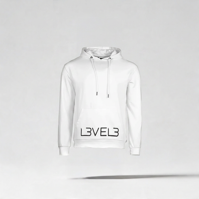 L3VEL3 ESSENTIAL HOODIE - BLANCO