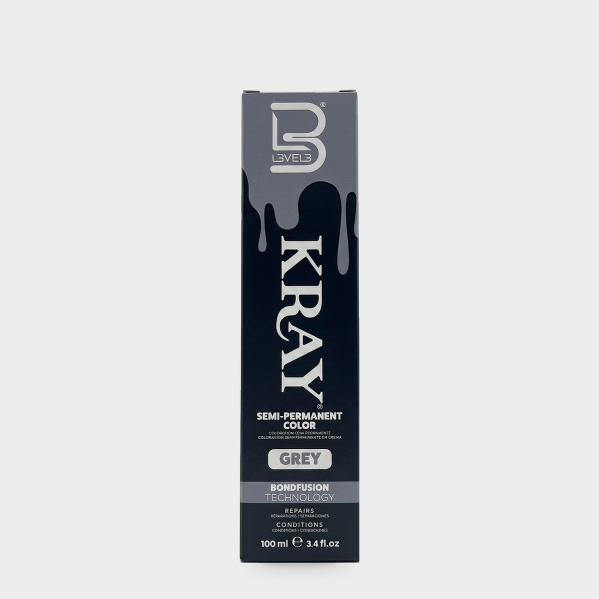 L3VEL3 Grey Semi Permanent Color Tube 100 ml — Portada