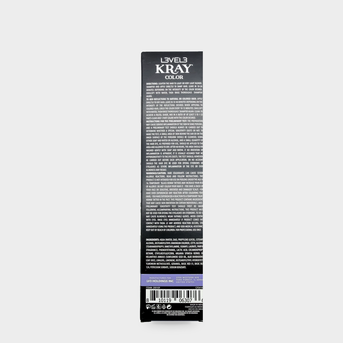 L3VEL3 Light Violet Semi Permanent Color Tube 100 ml — Reverso