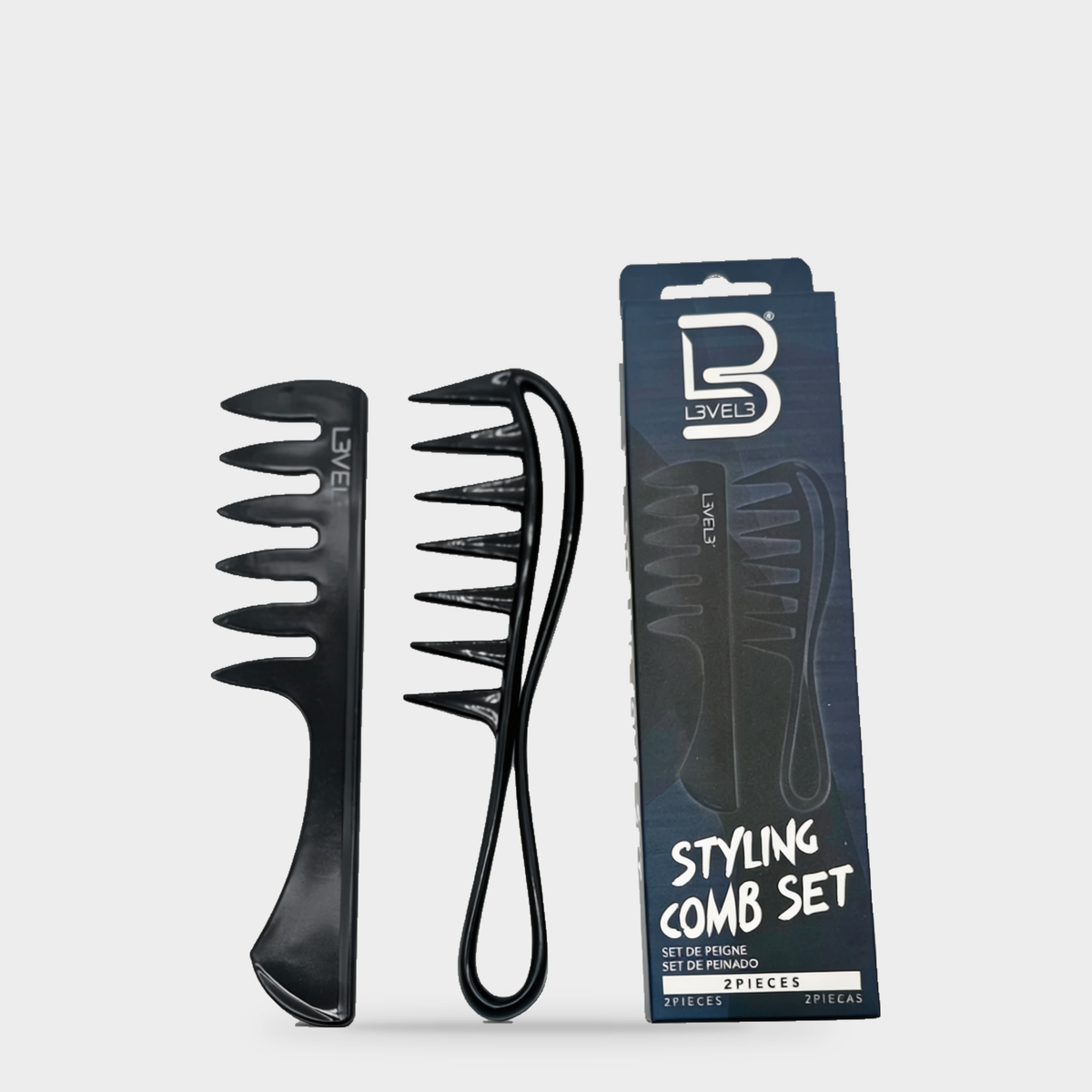 L3VEL3 2 pc Styling Comb Set — Empaque