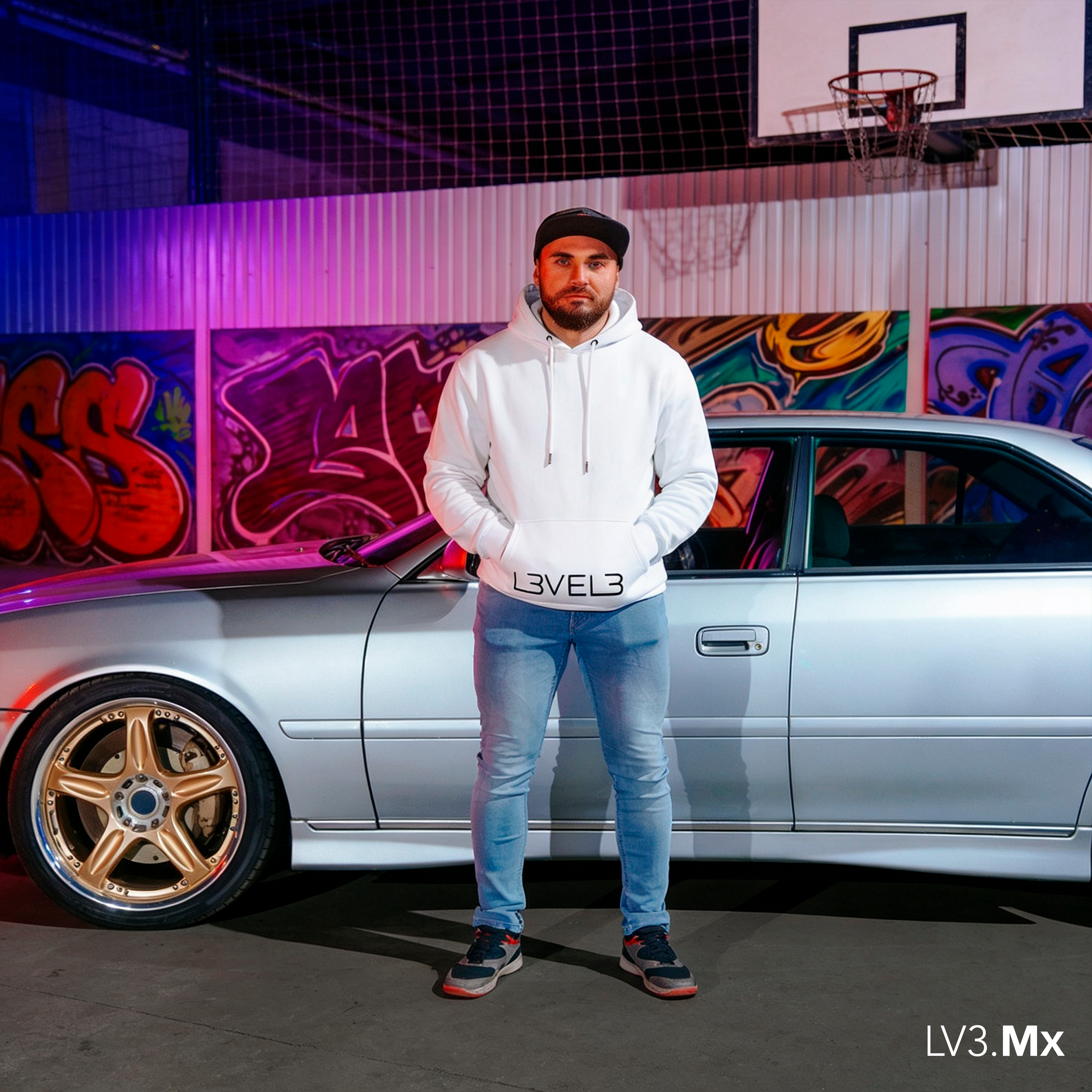 L3VEL3 ESSENTIAL HOODIE - BLANCO