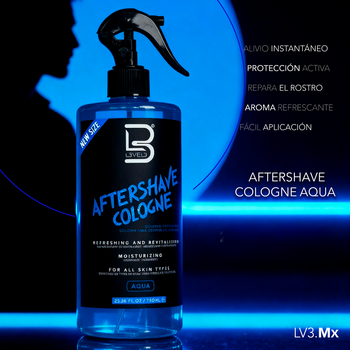 L3VEL3 Aftershave Cologne Aqua 750 ml