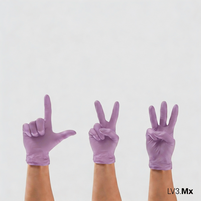L3VEL3 NITRILE GLOVES PEARL-LAVENDER