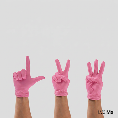 L3VEL3 NITRILE GLOVES PEARL-PINK