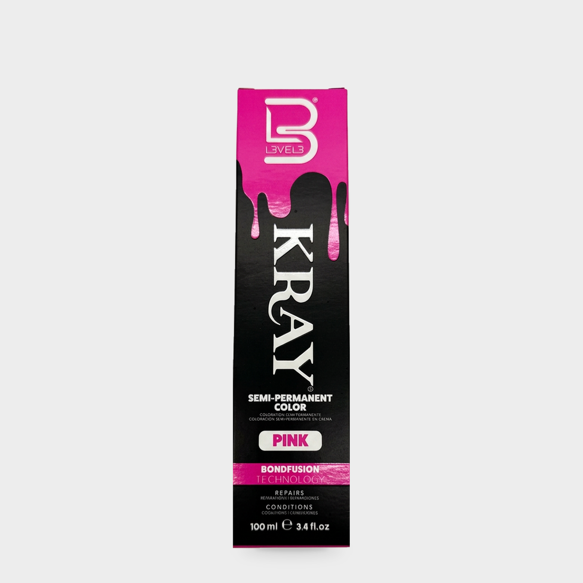 L3VEL3 Pink Semi Permanent Color Tube 100 ml — Portada