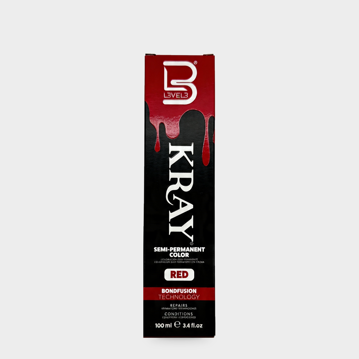 L3VEL3 Red Semi Permanent Color Tube 100 ml — Portada