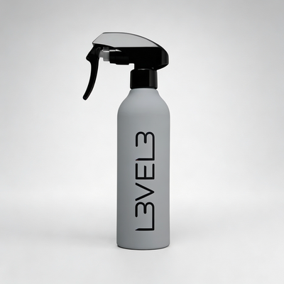L3VEL3 RUBBERIZED WATER SPRAY BOTTLE GREY