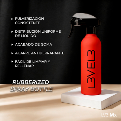 L3VEL3 RUBBERIZED WATER SPRAY BOTTLE RED