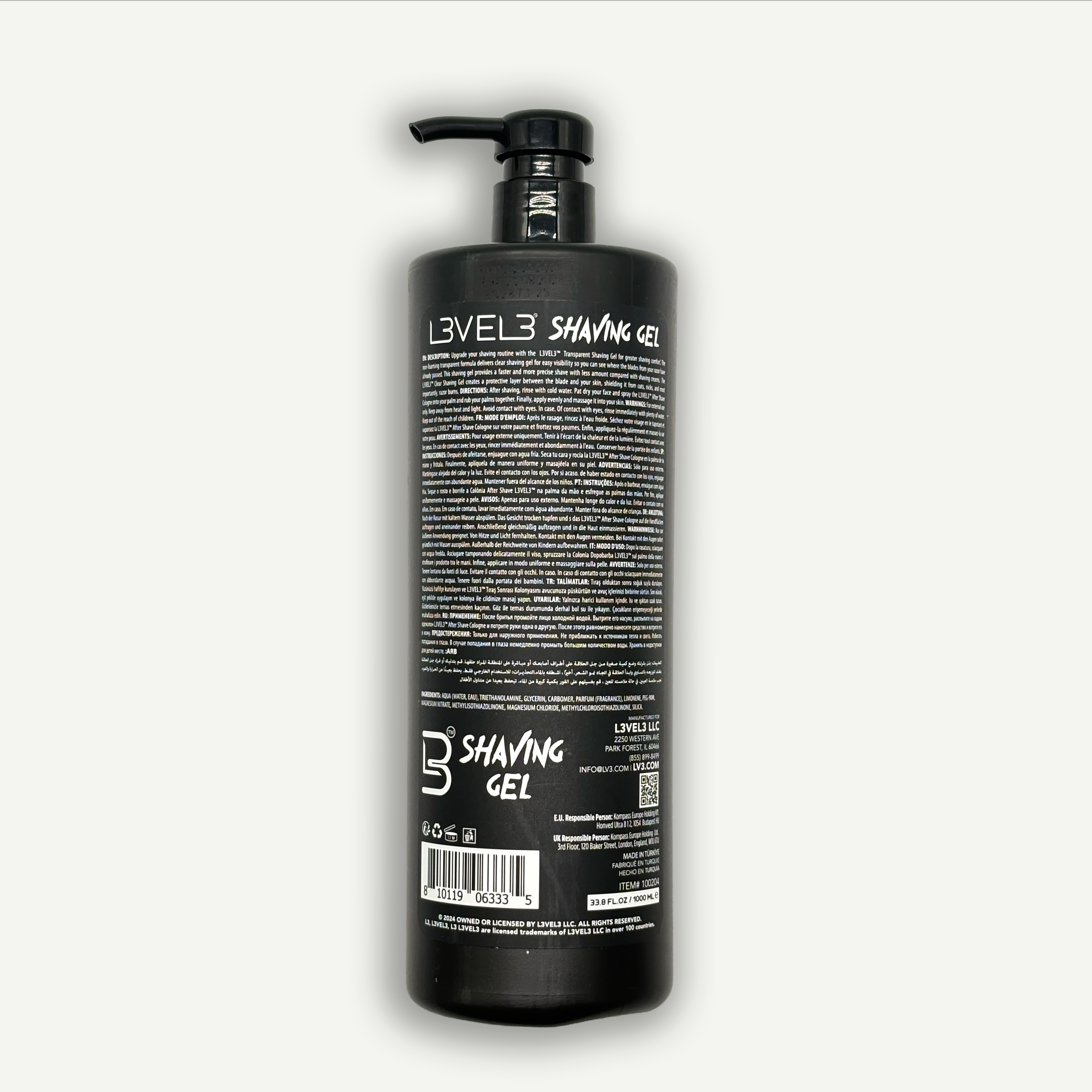 L3VEL3  Shaving Gel Ice 1000 ml